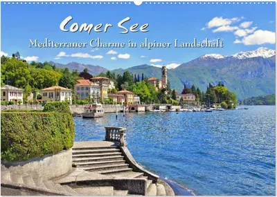 Produktbild von Comer See - Mediterraner Charme in alpiner Landschaft (Wandkalender 2025 DIN A2 quer), CALVENDO Monatskalender