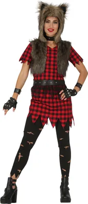Produktbild von Werwolf Abenteuerfigur Halloween Kostüm Fantasie Gestalt Comic Inspirierter Look, Größe: 42 - 44 (L) Farbe: Rot