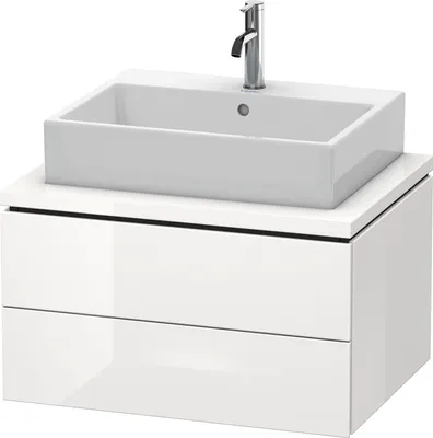 Produktbild von Konsolenunterschrank L-CUBE 400x720x547mm weiß hochglanz weiß hochglanz