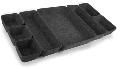 Image de Solidchoice - Coffret de 8 organisateurs en feutre pour tiroirs, couleur gris