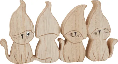 Produktbild von VBS Holz-Figur "Freche Katzen"