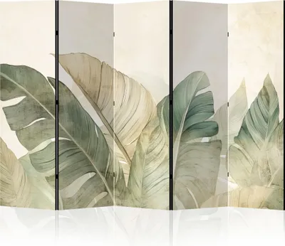 Produktbild von LUMASOUL Paravent doppelseitiger, Paravent Raumteiler Innen, Pflanzen Motiv, 225x172 cm