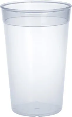 Produktbild von Kunststoff Mehrweg-Becher transparent 0,2l - 0,5l PP wiederverwendbar stapelbar, Variante:Eichung bei 0.2 l