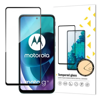 Zdjęcie produktu dla Wozinsky super wytrzymałe szkło hartowane Full Glue na cały ekran z ramką Case Friendly Motorola Moto G71 5G czarny