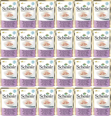 Produktbild von SCHESIR in jelly Tuna and chicken with ham - nassfutter für Katzen - 50 g