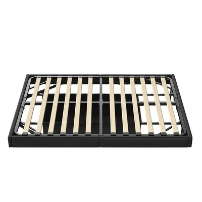 Obrázok produktu pre rám postele 160 x 200 cm s lamelovým roštom, manželská posteľ s LED diódou, skryté nohy, čierna