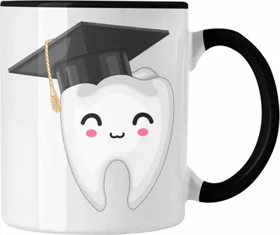 Produktbild von Trendation - Zahnmedizin Studium Bestanden Tasse Geschenk Angehender Zahnarzt Zahnärztin Geschenkidee (Schwarz)