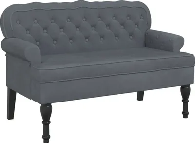 Obrázok produktu pre vidaXL Lavica s operadlom tmavosivá 119,5x64,5x75 cm zamatová