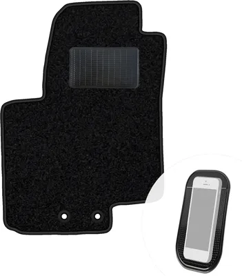 Produktbild von moto-MOLTICO Fahrer Fußmatte Auto Velours Fahrerseite Autoteppiche Schwarz Fahrermatte 1-teilig passend für Kia Venga Hyundai ix20
