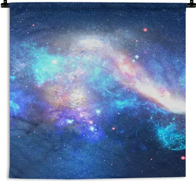 Produktbild von MuchoWow® Wandteppich Wandbehang Blau - Sterne - Weltraum 150x150 cm Tapisserie Dekoration Wandtuch - Wohnaccessoires - Modernes