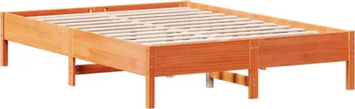 Produktbild von vidaXL Massivholzbett ohne Matratze Wachsbraun 120x200 cm Kiefernholz