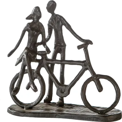 Produktbild von Casablanca by Gilde Dekofigur Design Skulptur Pair on Bike brüniert H. 15 cm,74610