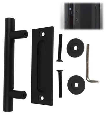 Imagen del producto de Manija deslizante de aluminio negro de 24 cm para puertas interiores y exteriores