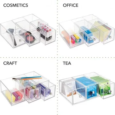 Produktbild von Famanu Teebox Organizer - Transparent, multifunktional, platzsparend - 2 Stück