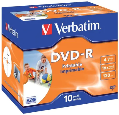 Produktbild von Verbatim 43521, DVD-R, Druckbar, jewelcase, 1 Stück, 4,7 GB