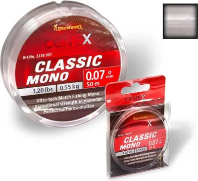 Obrázok produktu pre Browning Cenex Classic Monofilné vlasce 100 M Silver 0.160 mm Silver 0.160 mm
