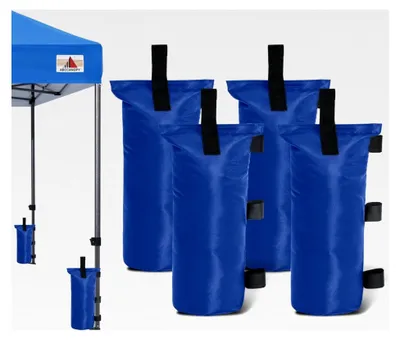 Produktbild von Set von Baldachin-Gewichten mit 1,8-68 kg Sandsäcken für Pop-Up-Zelte, Gewichtssäcke für Outdoor-Pavillons, Trampoline, Pergolen, Blau (ohne Sand)