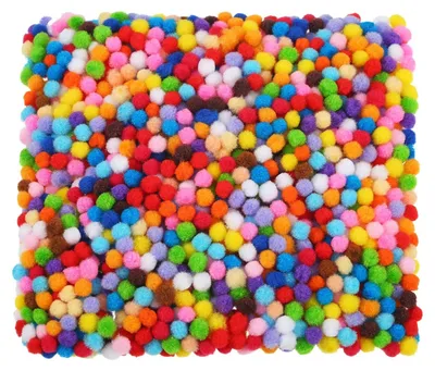 A pile of colorful pompons.