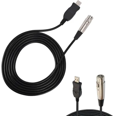Produktbild von Mikrofon Link Adapter Kabel XLR Weibliche zu USB MIC Link Schwarz Kabel Linie