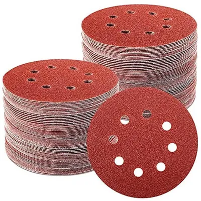 Zdjęcie produktu dla Papier ścierny samoprzylepny, 125 mm, 8 otworów, 100 sztuk, mieszanka gradacji 60-320, do szlifierki oscylacyjnej