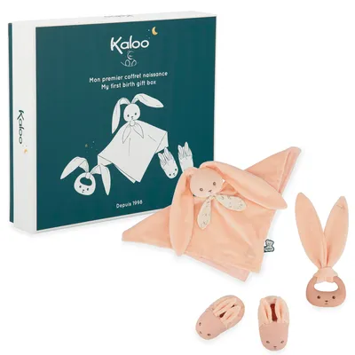 Produktbild von Kaloo Geburtsgeschenkbox - Baby Geschenkset blau - Schmusetuch, Beißring, Babyschuhe