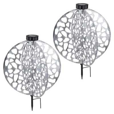 Produktbild von 2er Set LED Solarleuchte, Erdspieß, Kugel, H 51 cm