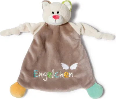 Produktbild von NICI Schmusetuch Katze, Engelchen, Schnuffeltuch, Plüsch, Polyester, Bunt, 25 x 25 cm, 40035