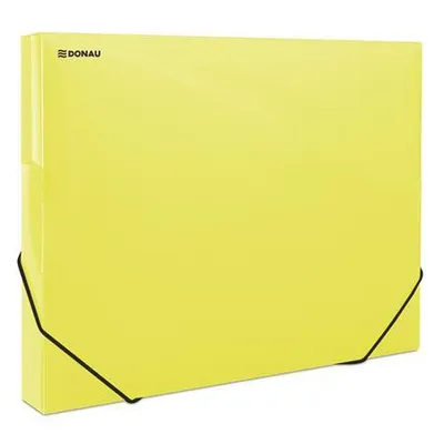 Zdjęcie produktu dla Segregatory z gumką „Propyglass”, przezroczyste, żółte, PP, 30 mm, A4, DONAU,  8545002PL-11/854