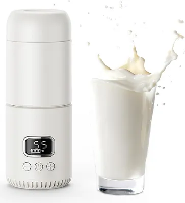 Produktbild von Intelligenter Babyflaschen-Milchmischer 400 ml, Tragbarer Milchmixer mit Kindersicherung, Schnelles Aufheizen, Temperaturregelung, USB-Aufladung, Cremeweiß