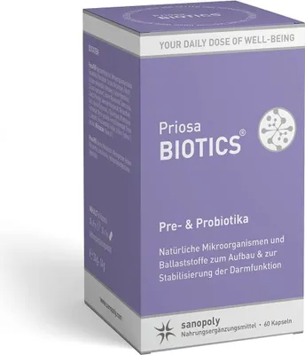 Produktbild von Sanopoly Priosa® Biotics | 60 Kapseln | Prä- & Probiotika Komplex