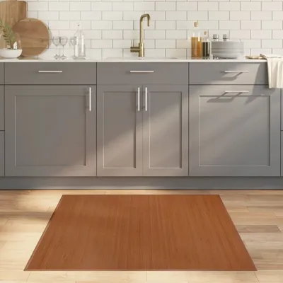 Produktbild von "2026 Promotion" Moderne Teppich Quadratisch Braun 100x100 cm Bambus - Designerteppiche CC22907