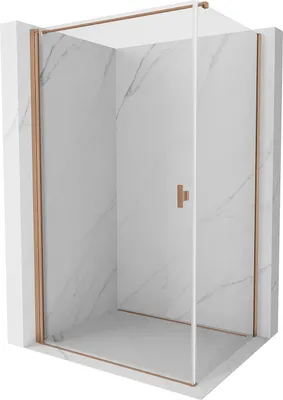 Produktbild von Mexen Mist-B Duschkabine schwingbar 95 x 80 cm, transparent, gebürstetes Kupfer - 8A2T-095-080-65-00