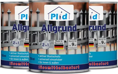 Produktbild von Plid Allgrund Rostgrundierung 2,25L Weiß für ca. 27m² /Aktiver Rostschutz Grundierung