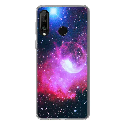 Produktbild von MuchoWow® Handyhülle Schutzhülle Hülle für Huawei P30 Lite Universum - Planeten - Rosa - Jungen - Mädchen - Kinder Silikon Softcase Handy Hülle - Handyhülle