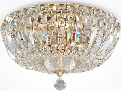Immagine prodotto di Plafoniera, cristalli metallo oro antico, larghezza 30 cm