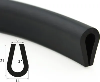 Produktbild von V8 Kantenschutz EPDM Gummiprofil Fassungsprofil Fassungsbereich: 8 mm Gummidichtung Keder U-Profil
