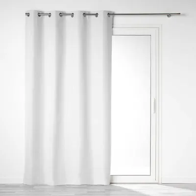 Verdunkelungsvorhang mit Ösen, Weiß, 140x260 cm