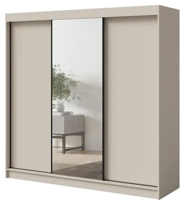Productafbeelding van Schuifdeurkast met spiegel Fiore 3D1L 200 Kasjmier/Zwart