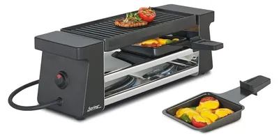 Raclette-Tischgrill, 2 Pfännchen, 400 W, antihaftbeschichtet