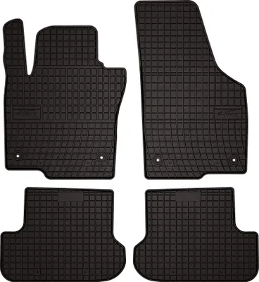 Produktbild von Gummifußmatten passend für Volkswagen Beetle (Cabrio, Coupé, Bj. 2012-2019) –  schwarz, passgenau, mit Befestigungen set 4 Stk. - Gummi-Automatten