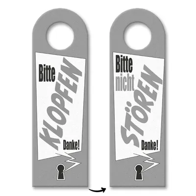 Produktbild von Bitte nicht stören oder klopfen Türhänger 10er Set mit Schlüsselloch Motiv in