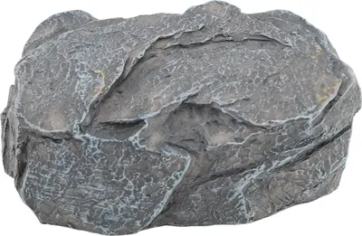 A single, artificial rock is shown against a white background.