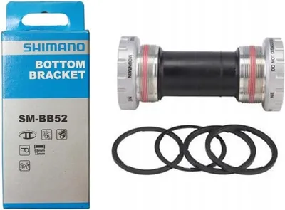 A product box and its contents, a bicycle bottom bracket, are displayed.