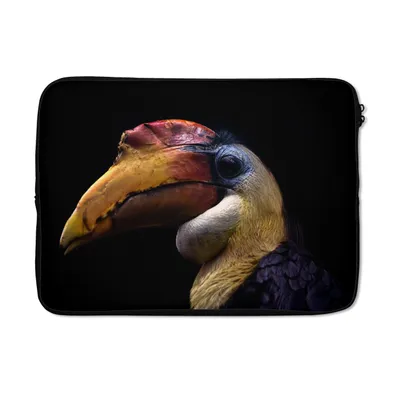 Produktbild von MuchoWow® Laptop Hülle 13 Zoll Vogel - Schnabel - Schwarz Laptoptasche - Laptophülle - Sleeve - Rundumschutz