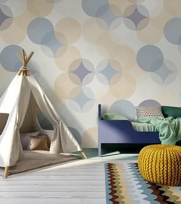Produktbild von Coloray Fototapete 250x104 cm Vlies-Fototapete - Geometriekreise golden