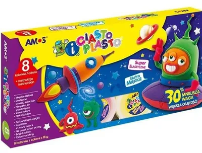 Imagen del producto de Masa plástica AMOS CiastoPlasto para niños, 8 colores