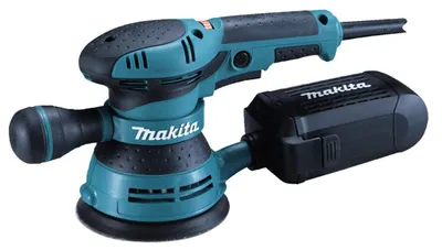 Imagen del producto de Makita BO5041, lijadora excéntrica eléctrica profesional, 300 vatios, superficie de lijado de 125 mm, velocidad variable, sistema de aspiración de polvo