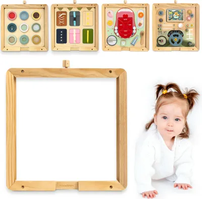 Image de Cadre mural en bois pour planches d'apprentissage Montessori - compatible avec les planches Mamabrum | Montage mural sécurisé