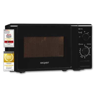 Produktbild von Exquisit Mikrowelle MW 900-030 schwarz | 700 W | Garraum 20 l | Drehteller 25,5cm Ø