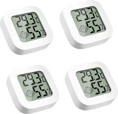 Produktbild von Digitale Kamerthermometer für Babyzimmer, Wohnzimmer und Büro - 4 Stück - Temperatur- und Luftfeuchtigkeitssensor